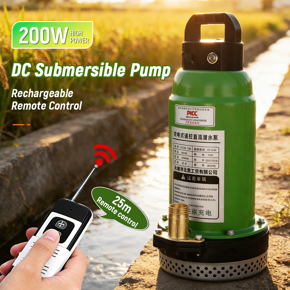 Solar Pool Pump Kit - Rechargeable Submersible Pump with Remote Control