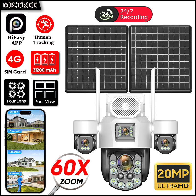 Solar Panel Tilt Mount - AOV Four Lens Outdoor Surveillance Solar