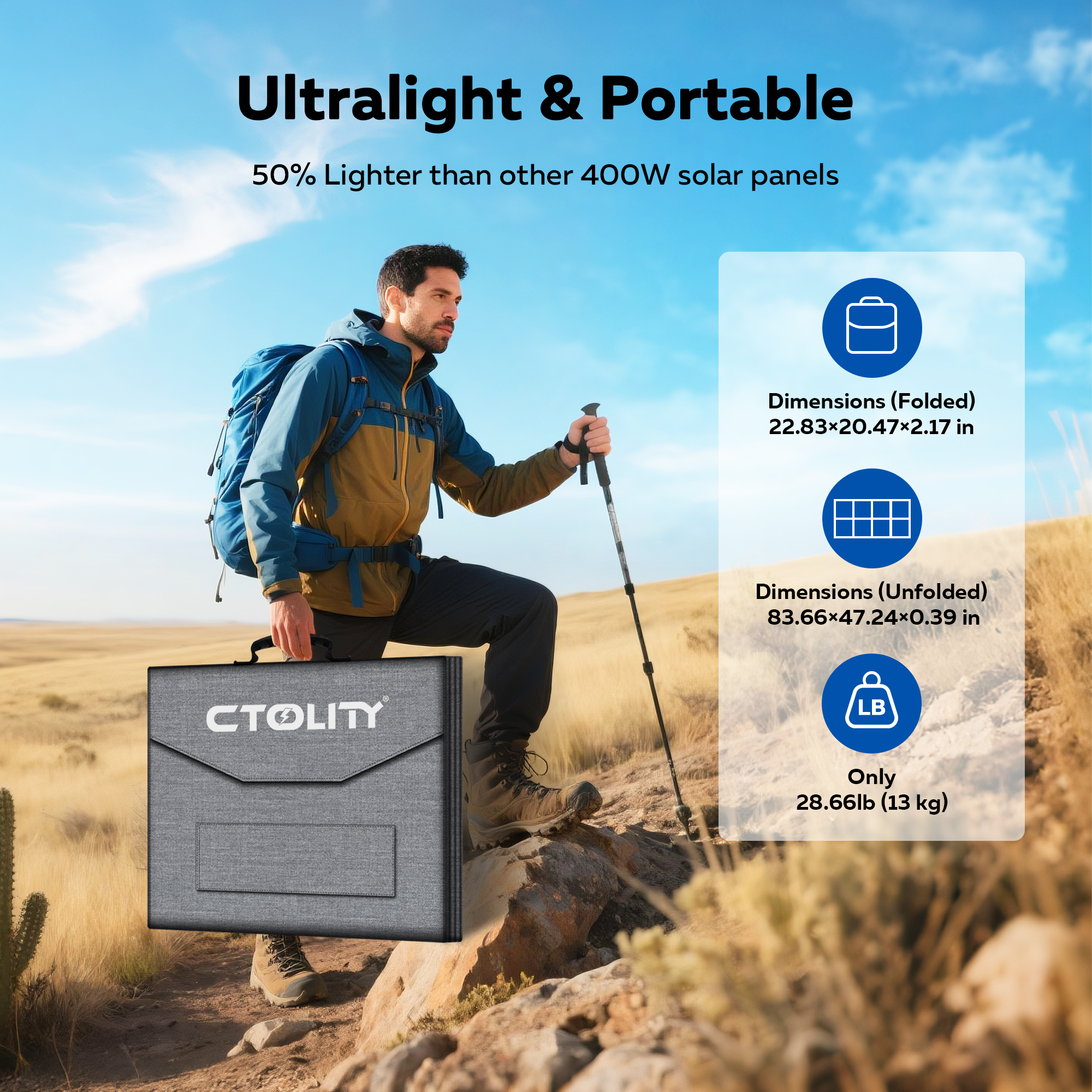 CTOLITY 400W Portable Solar Pa - Rv Solar Kit 400W review and price