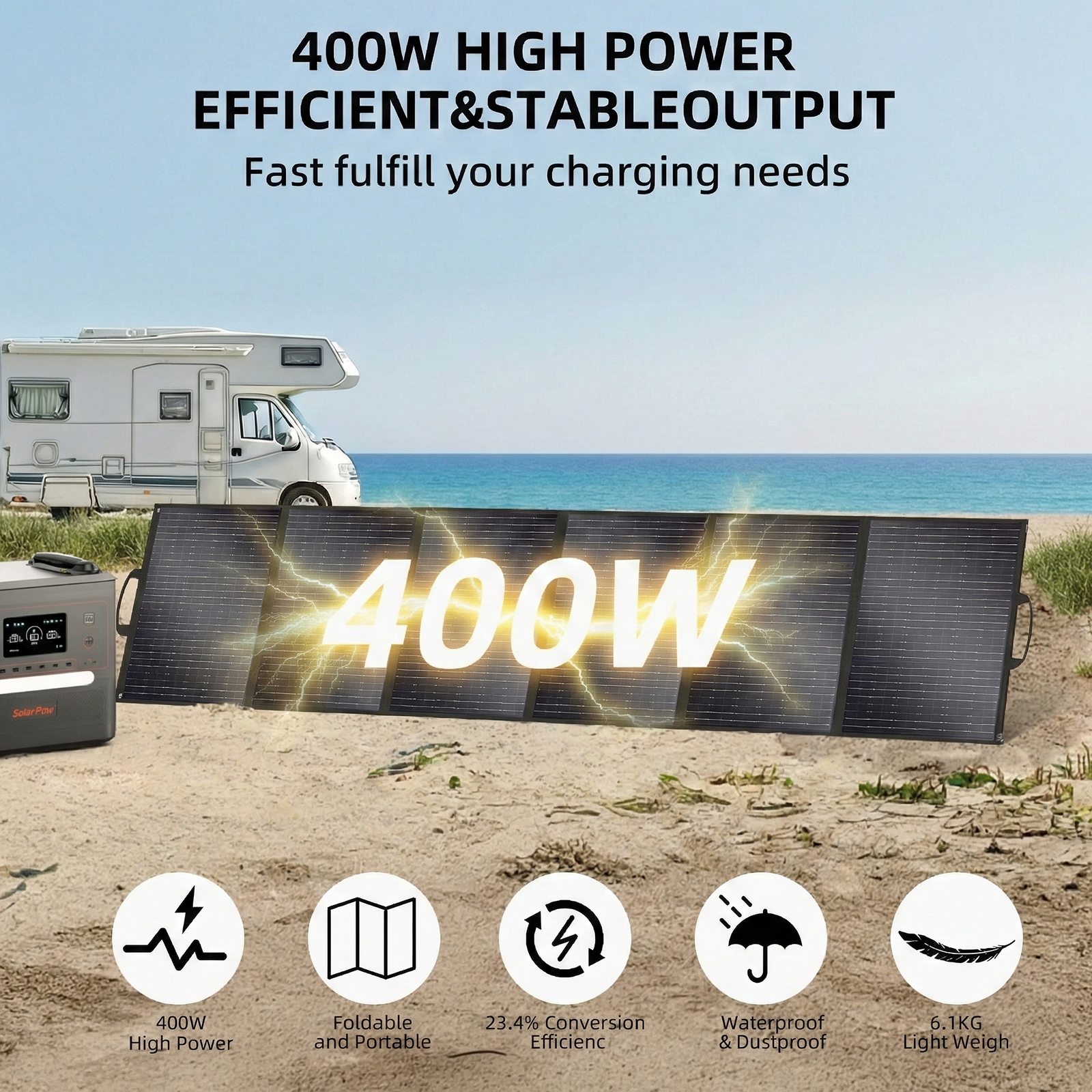 SOLARPLAY 400W Foldable Solar  - Rv Solar Kit 400W review and price